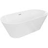 Mexen Luna Slim freistehende Badewanne 170 x 75 cm, weiß, Überlauf gebürstet gold - 52041707500-55