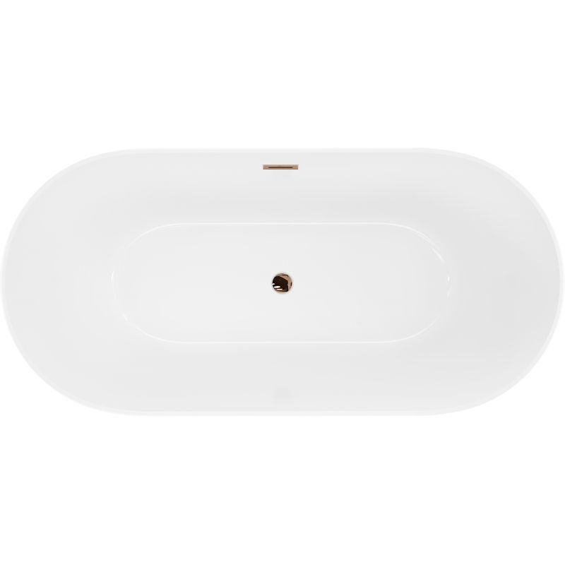 Mexen Luna Slim baignoire autoportante 170 x 75 cm, blanche, trop-plein or rose - 52041707500-60