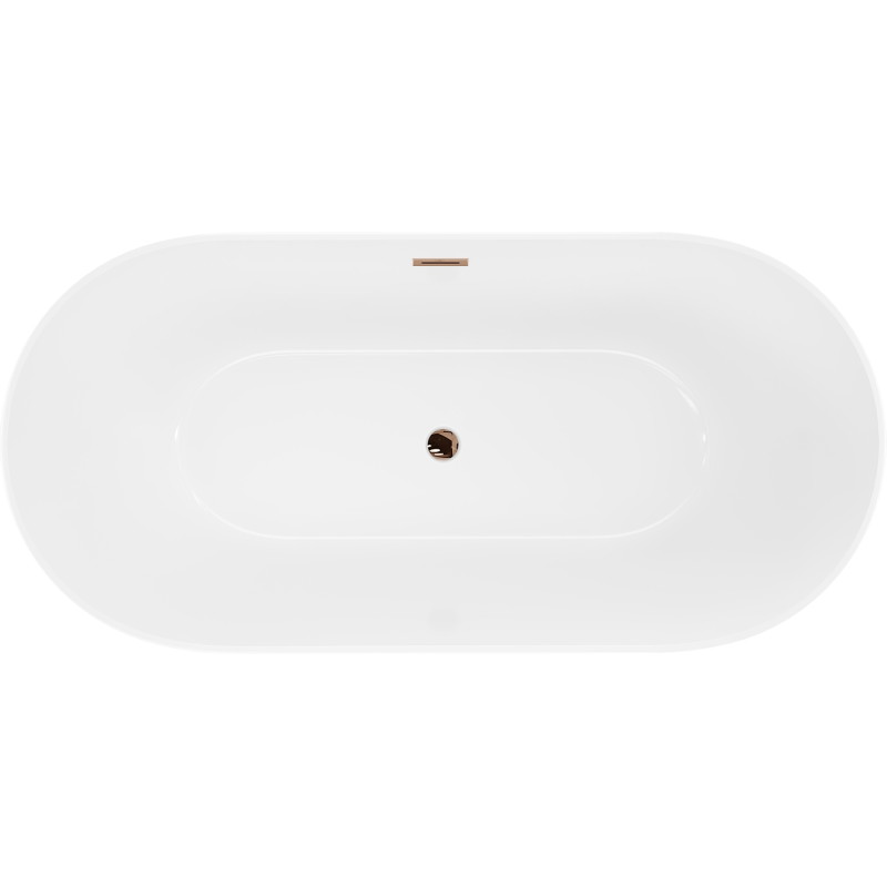 Mexen Luna Slim wanna wolnostojąca 170 x 75 cm, biała, przelew różowe złoto - 52041707500-60