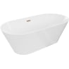 Mexen Luna Slim freistehende Badewanne 170 x 75 cm, weiß, Überlauf in gebürstetem Kupfer - 52041707500-65