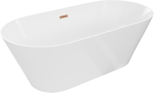 Mexen Luna Slim vabadiseisev vann 170 x 75 cm, valge, harjatud vask ülevool - 52041707500-65