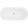 Mexen Luna Slim freistehende Badewanne 170 x 75 cm, weiß, Überlauf in gebürstetem Kupfer - 52041707500-65