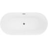Mexen Luna Slim Free-Standing Bathtub 170 x 75 cm, White, Brushed Gun Gray Overflow - 52041707500-66