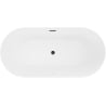 Mexen Luna Slim freistehende Badewanne 170 x 75 cm, weiß, Überlauf schwarz - 52041707500-70