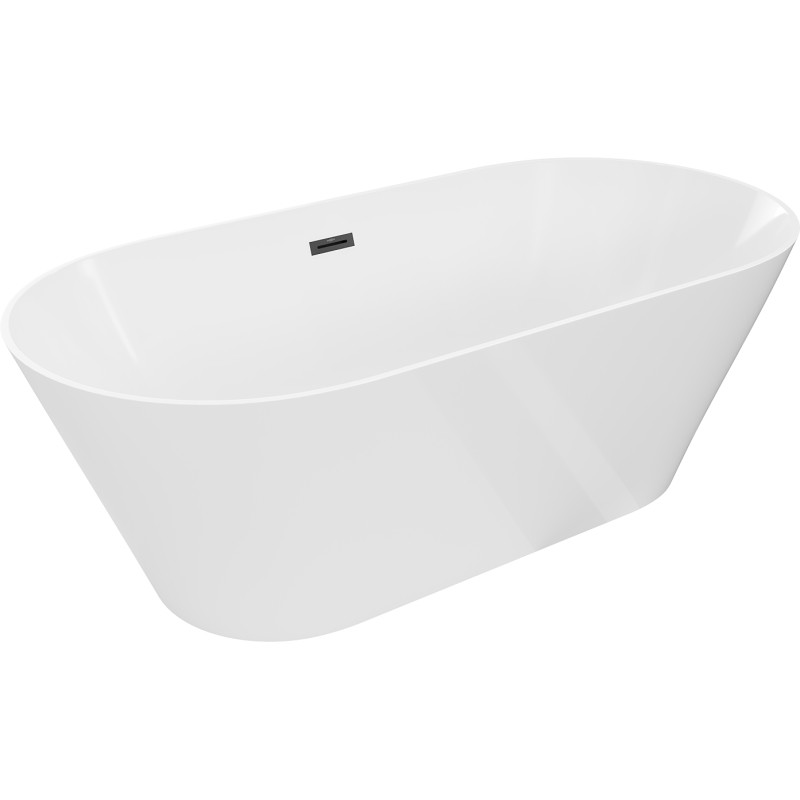 Mexen Luna Slim vabadaltiseisev vann 170 x 75 cm, valge, must ülevool - 52041707500-70