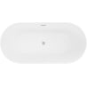 Mexen Luna Slim 170 x 75 cm Freestanding Bath, White, Brushed Nickel Overflow - 52041707500-97