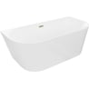 Mexen Oval Slim freistehende halbanliegende Badewanne 170 x 80 cm, weiß, Überlauf gold - 52661708000-50