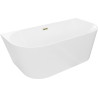 Mexen Oval Slim vaba seisev seinaga vann 170 x 80 cm, valge, kuldne ülevool - 52661708000-50