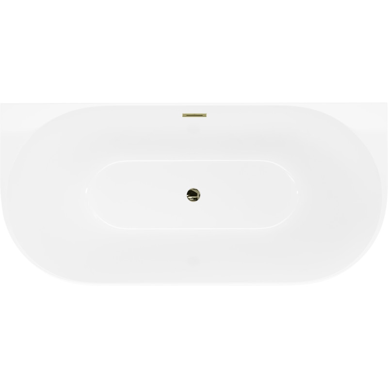 Mexen Oval Slim vaba seisev seinaga vann 170 x 80 cm, valge, kuldne ülevool - 52661708000-50