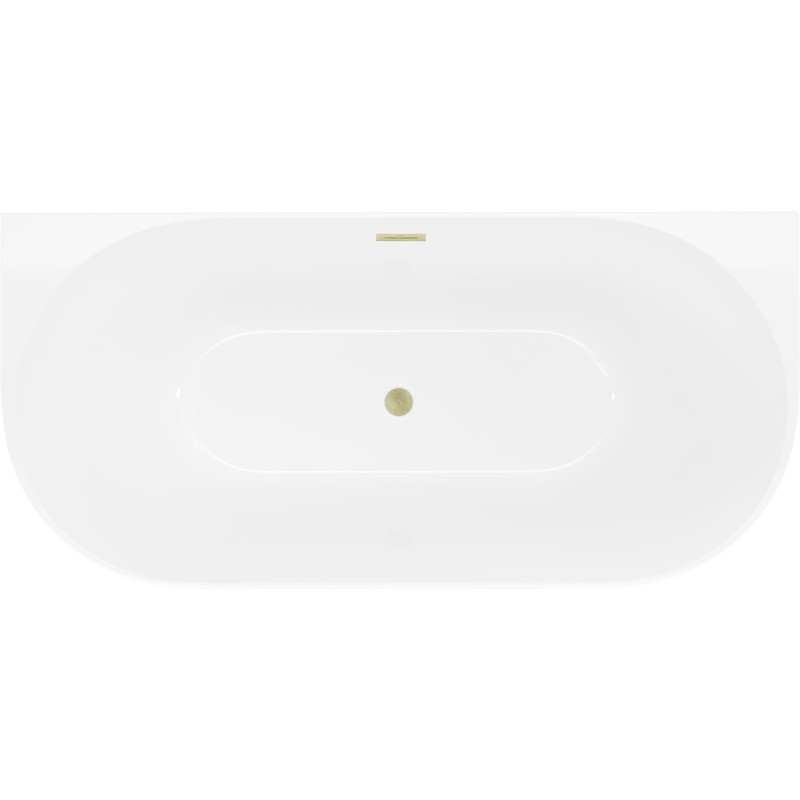 Mexen Oval Slim eraldiseisev seinavann 170 x 80 cm, valge, kuldne harjatud ülevool - 52661708000-55