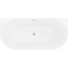 Mexen Oval Slim eraldiseisev seinavann 170 x 80 cm, valge, kuldne harjatud ülevool - 52661708000-55