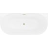Mexen Oval Slim vasca da bagno freestanding a parete 170 x 80 cm, bianca, troppopieno oro spazzolato - 52661708000-55