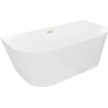 Mexen Oval Slim baignoire autoportante adossée 170 x 80 cm, blanche, trop-plein or brossé - 52661708000-55