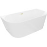 Mexen Oval Slim eraldiseisev seinavann 170 x 80 cm, valge, kuldne harjatud ülevool - 52661708000-55