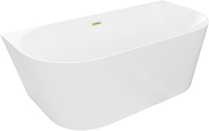 Mexen Oval Slim eraldiseisev seinavann 170 x 80 cm, valge, kuldne harjatud ülevool - 52661708000-55