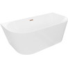 Mexen Oval Slim wanna wolnostojąca przyścienna 170 x 80 cm, biała, przelew różowe złoto - 52661708000-60