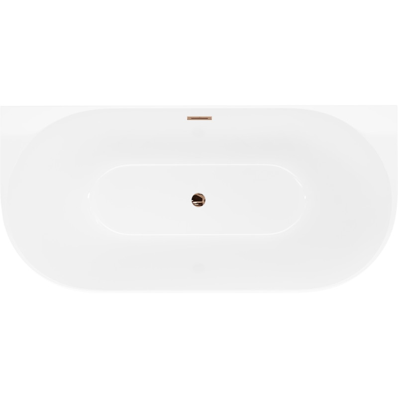 Mexen Oval Slim vabas seisev vann seinale kinnitatav 170 x 80 cm, valge, ülevool roosa kuld - 52661708000-60