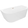 Mexen Oval Slim baignoire autoportante adossée 170 x 80 cm, blanche, trop-plein cuivre brossé - 52661708000-65