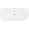 Mexen Oval Slim baignoire autoportante adossée 170 x 80 cm, blanche, trop-plein cuivre brossé - 52661708000-65