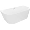 Mexen Oval Slim freestanding wall-attached bathtub 170 x 80 cm, white, brushed gun gray overflow - 52661708000-66