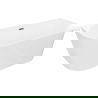 Mexen Oval Slim freistehende an der Wand stehende Badewanne 170 x 80 cm, weiß, Überlauf Gun Gray gebürstet - 52661708000-66