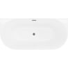 Mexen Oval Slim freestanding wall-attached bathtub 170 x 80 cm, white, brushed gun gray overflow - 52661708000-66