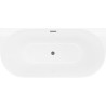Mexen Oval Slim wanna wolnostojąca przyścienna 170 x 80 cm, biała, przelew gun gray szczotkowany - 52661708000-66