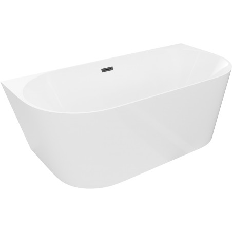 Mexen Oval Slim vaba paigaldatav vann seinapealne 170 x 80 cm, valge, must ülevool - 52661708000-70