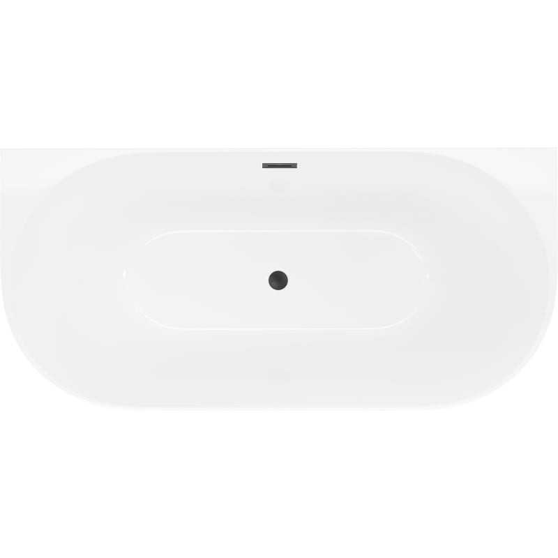 Mexen Oval Slim bañera exenta adosada 170 x 80 cm, blanca, rebosadero negro - 52661708000-70