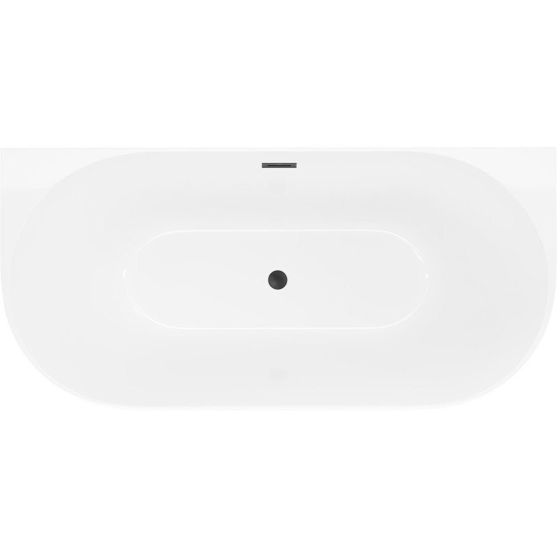 Mexen Oval Slim vaba paigaldatav vann seinapealne 170 x 80 cm, valge, must ülevool - 52661708000-70