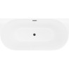 Mexen Oval Slim samostojeća kada uz zid 170 x 80 cm, bijela, preljev crni - 52661708000-70