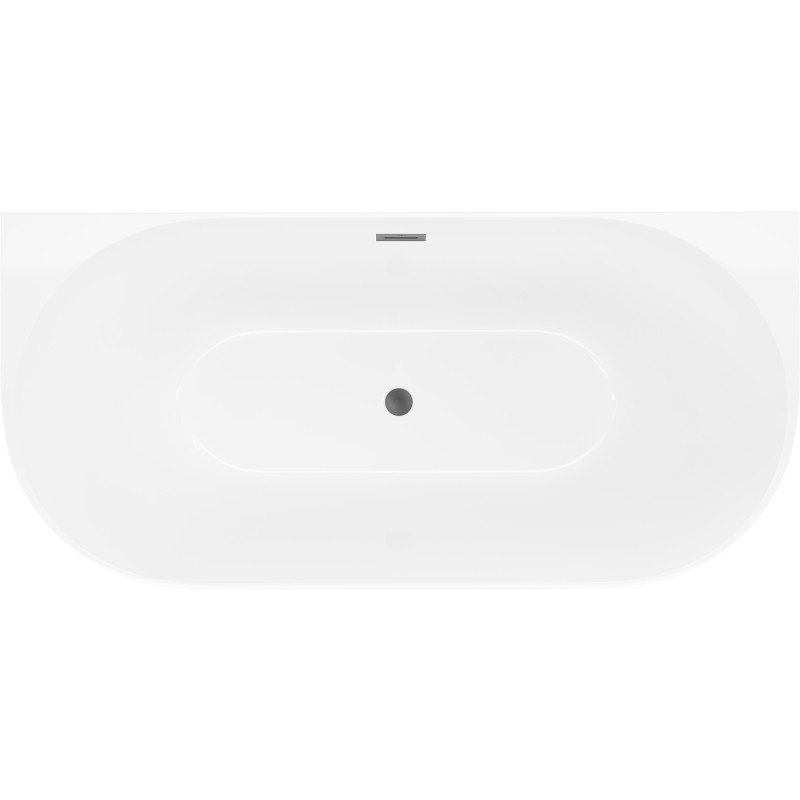 Mexen Oval Slim vaba seisev vastu seina 170 x 80 cm, valge, ülejooksu püssmetall - 52661708000-95