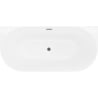 Mexen Oval Slim freestanding back-to-wall bath 170 x 80 cm, white, overflow gun metal - 52661708000-95