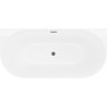 Mexen Oval Slim vaba seisev vastu seina 170 x 80 cm, valge, ülejooksu püssmetall - 52661708000-95