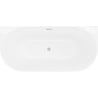 Mexen Oval Slim freestanding adjacent bath 170 x 80 cm, white, brushed nickel overflow - 52661708000-97