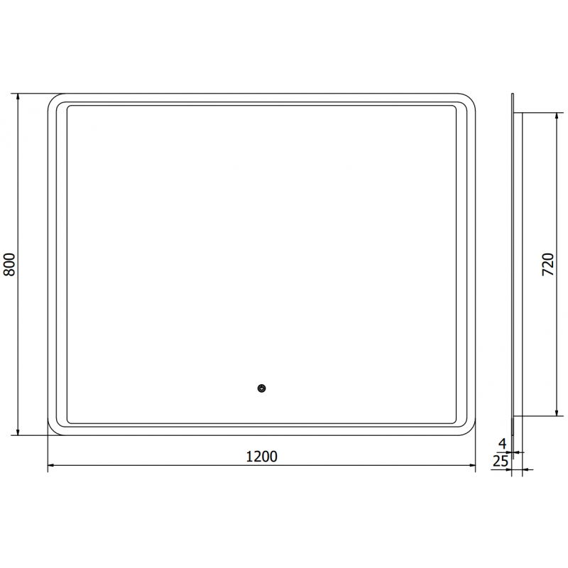 Mexen Zusa miroir de salle de bain rétro-éclairé 120 x 80 cm, LED 6000K, anti-buée - 9808-120-080-611-00