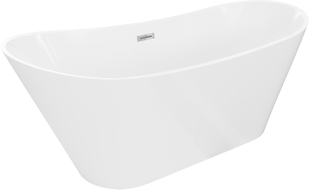 Mexen Dora samostojeća kada 150 x 75 cm, bijela, preljev krom - 52071507500-01