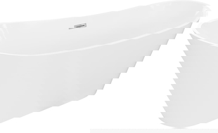 Mexen Dora vapaasti seisova kylpyamme 150 x 75 cm, valkoinen, kromi ylivuoto - 52071507500-01