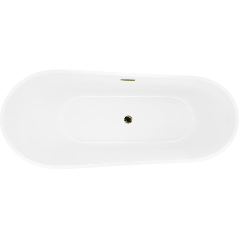 Mexen Dora bañera exenta 150 x 75 cm, blanca, rebosadero dorado - 52071507500-50