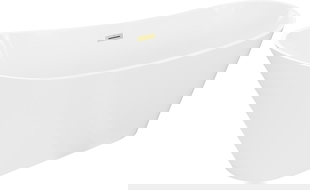 Mexen Dora freistehende Badewanne 150 x 75 cm, weiß, Überlauf gebürstetes Gold - 52071507500-55