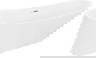 Mexen Dora vasca da bagno autoportante 150 x 75 cm, bianca, troppopieno oro spazzolato - 52071507500-55