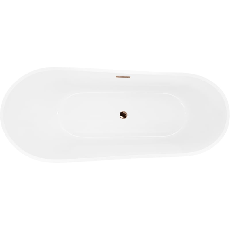 Mexen Dora freistehende Badewanne 150 x 75 cm, weiß, Überlauf roségold - 52071507500-60