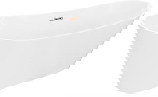 Mexen Dora itsenäinen kylpyamme 150 x 75 cm, valkoinen, ylivuoto ruusukultaa - 52071507500-60