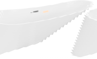 Mexen Dora banheira independente 150 x 75 cm, branca, transbordamento em cobre escovado - 52071507500-65