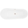 Mexen Dora freistehende Badewanne 150 x 75 cm, weiß, Überlauf gebürstetes Kupfer - 52071507500-65