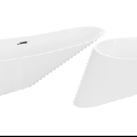 Mexen Dora vrijstaande badkuip 150 x 75 cm, wit, overloop gun gray geborsteld - 52071507500-66