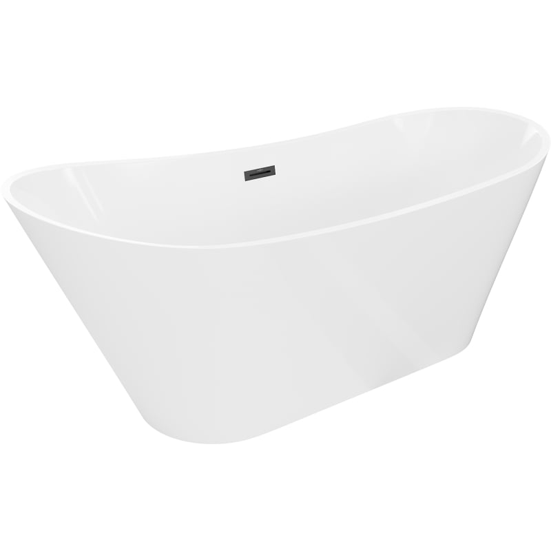 Mexen Dora vann vabas seisas 150 x 75 cm, valge, must ülevool - 52071507500-70