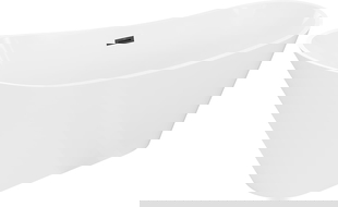 Mexen Dora freistehende Badewanne 150 x 75 cm, weiß, schwarze Überlaufrinne - 52071507500-70