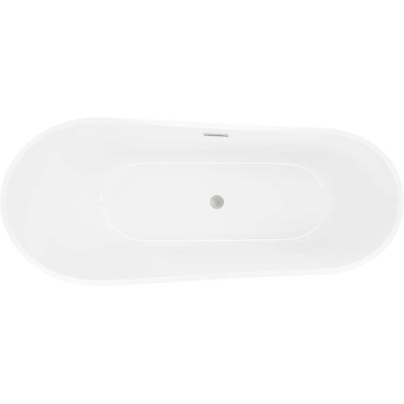 Mexen Dora vann vabalt seisev 150 x 75 cm, valge, ülejooks matt nikkel - 52071507500-97