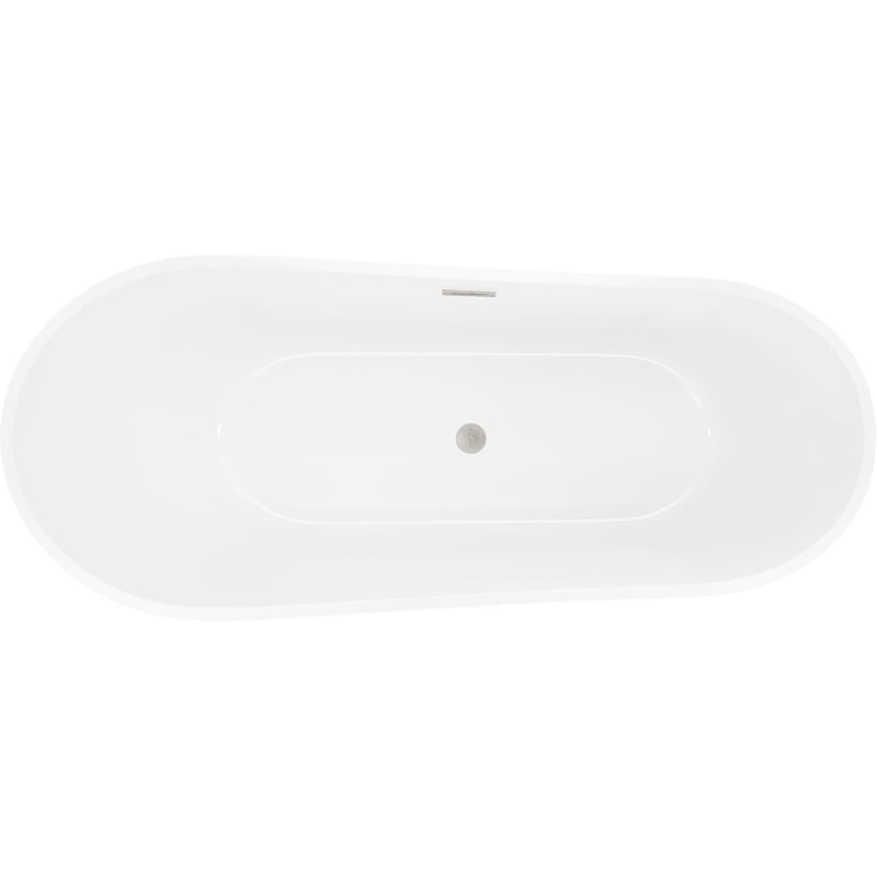 Mexen Dora vapaasti seisova kylpyamme 150 x 75 cm, valkoinen, harjattu nikkeliylivuoto - 52071507500-97